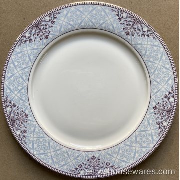 Placas de ensalada de porcelana de la calcomanía